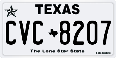 TX license plate CVC8207