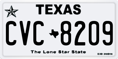 TX license plate CVC8209