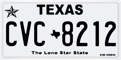 TX license plate CVC8212