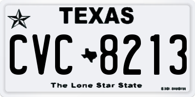 TX license plate CVC8213
