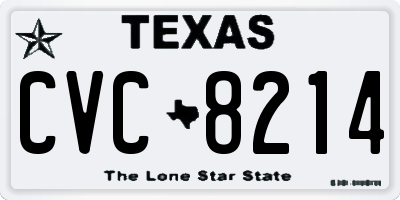 TX license plate CVC8214