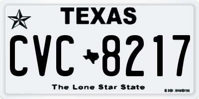 TX license plate CVC8217