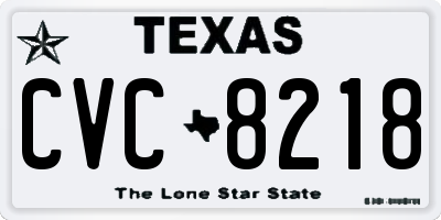 TX license plate CVC8218