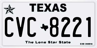 TX license plate CVC8221