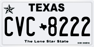 TX license plate CVC8222