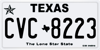 TX license plate CVC8223