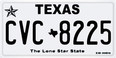TX license plate CVC8225