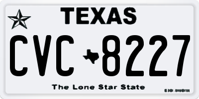 TX license plate CVC8227