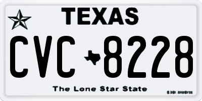 TX license plate CVC8228