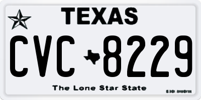 TX license plate CVC8229