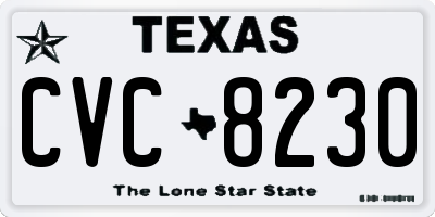 TX license plate CVC8230