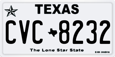 TX license plate CVC8232