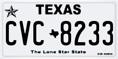 TX license plate CVC8233