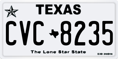 TX license plate CVC8235