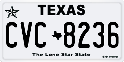 TX license plate CVC8236