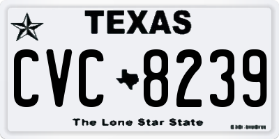 TX license plate CVC8239
