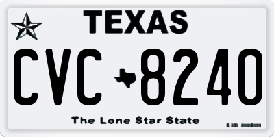 TX license plate CVC8240