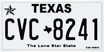 TX license plate CVC8241