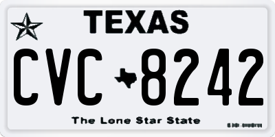 TX license plate CVC8242