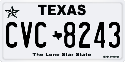 TX license plate CVC8243