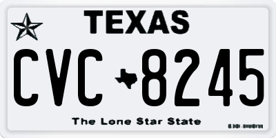 TX license plate CVC8245