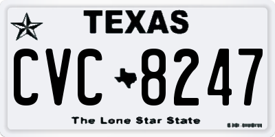 TX license plate CVC8247