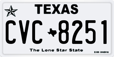 TX license plate CVC8251