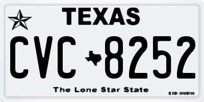 TX license plate CVC8252