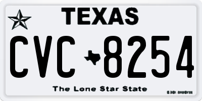 TX license plate CVC8254