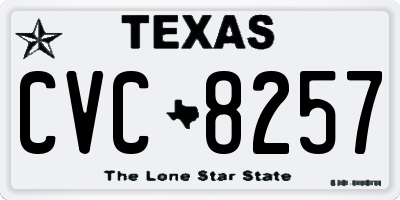 TX license plate CVC8257