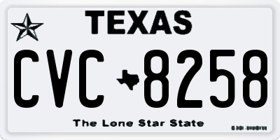 TX license plate CVC8258