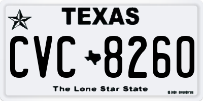 TX license plate CVC8260