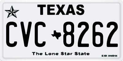 TX license plate CVC8262