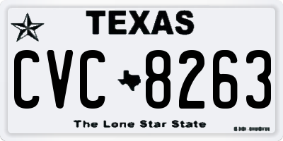 TX license plate CVC8263