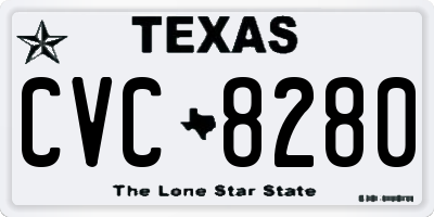 TX license plate CVC8280