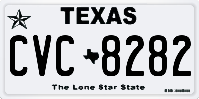 TX license plate CVC8282