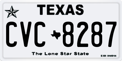 TX license plate CVC8287