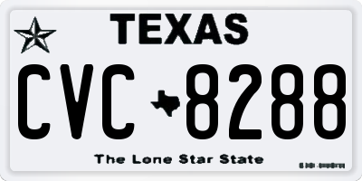 TX license plate CVC8288