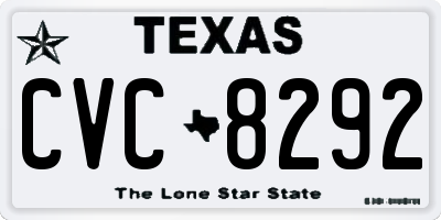 TX license plate CVC8292