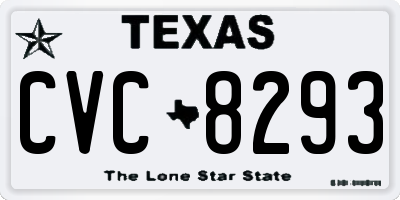TX license plate CVC8293