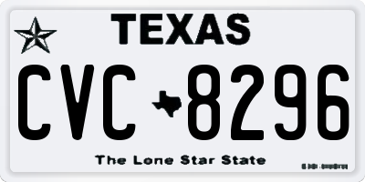 TX license plate CVC8296