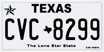 TX license plate CVC8299
