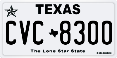 TX license plate CVC8300