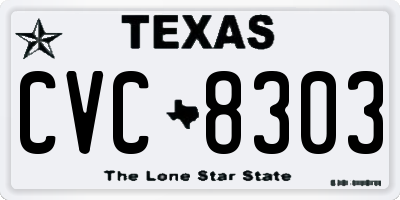 TX license plate CVC8303