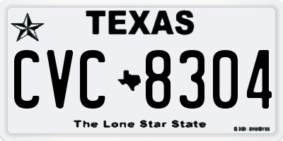 TX license plate CVC8304