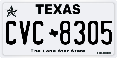 TX license plate CVC8305