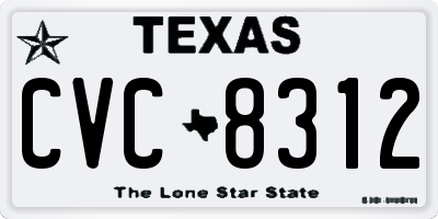 TX license plate CVC8312