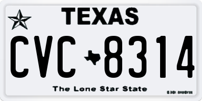TX license plate CVC8314