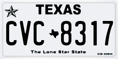 TX license plate CVC8317