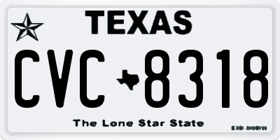 TX license plate CVC8318